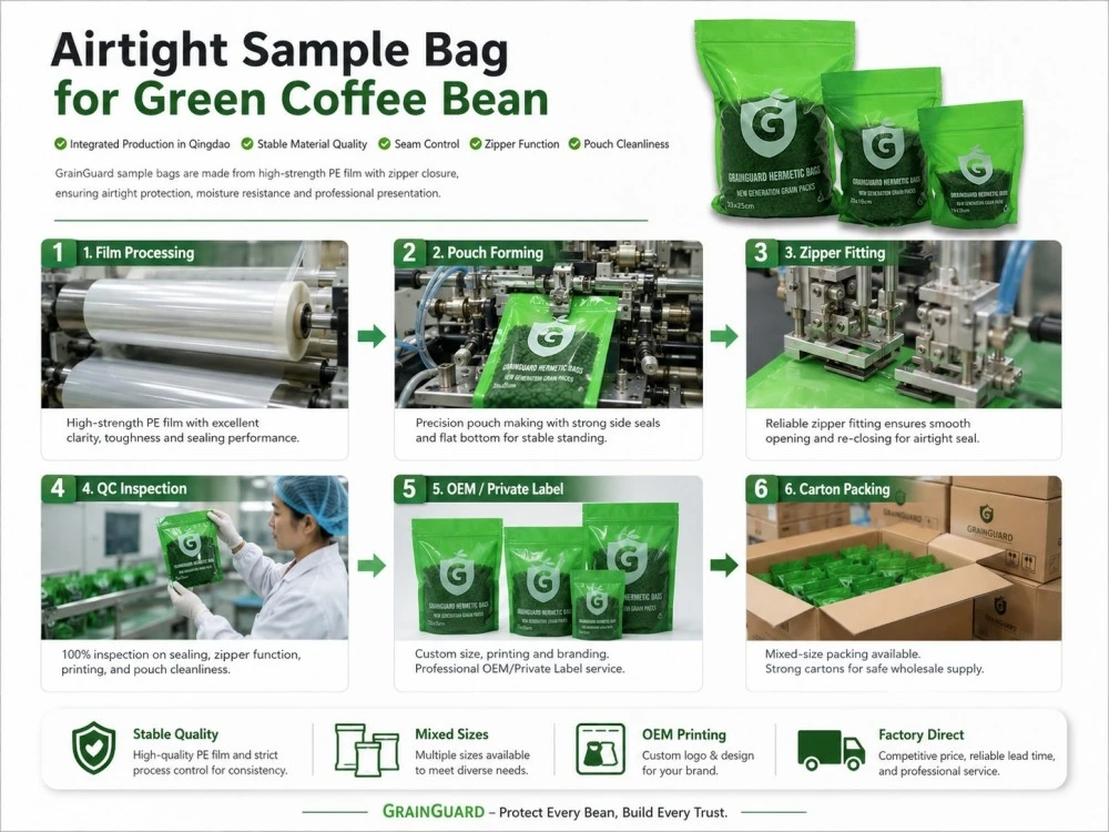 Airtight Sample Bag for Green Coffee Bean