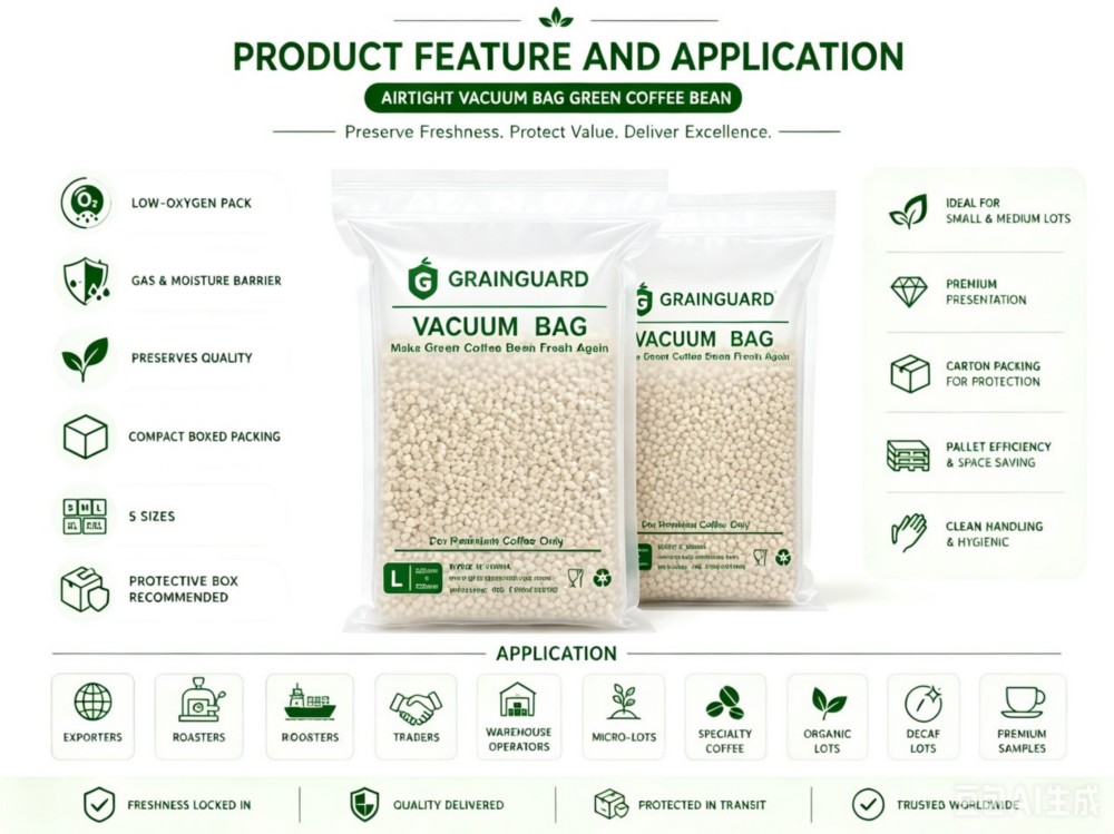 Airtight Vacuum Bag Green Coffee Bean